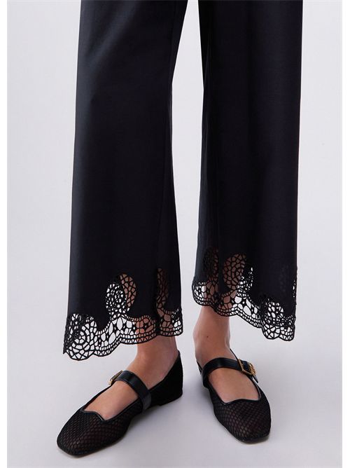 Pantaloni con ricami traforati LIU JO | UA6298D0338/22222